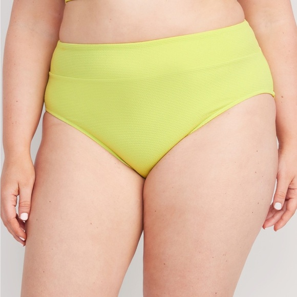 Old Navy Womens High-Waisted Pucker Classic Pousse Verte Bikini Swim Bottoms 3X - Picture 5 of 10